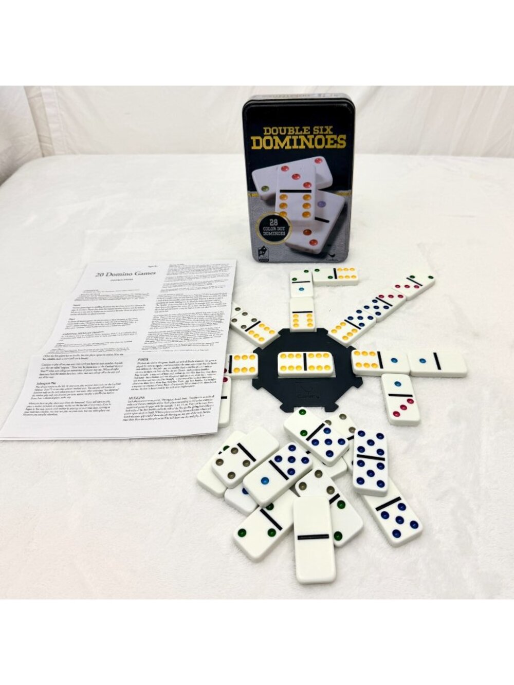 Double Six Dominoes Set of 28 Color Dot Tiles Cardinal Games 100% Complete